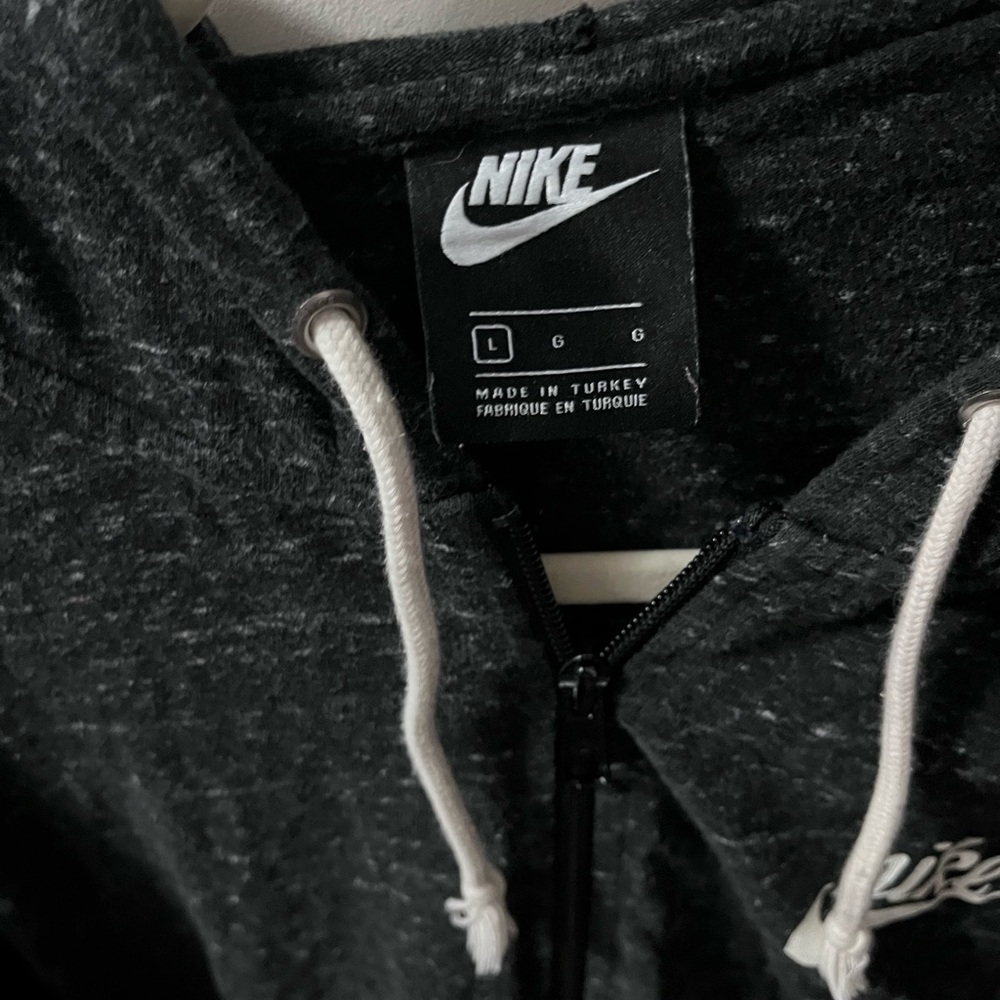 Nike Charcoal Hoodie with White Details - Picture 2 of 3